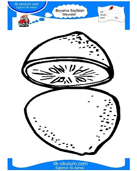 Çocuklar İçin Limon Boyama Sayfaları 